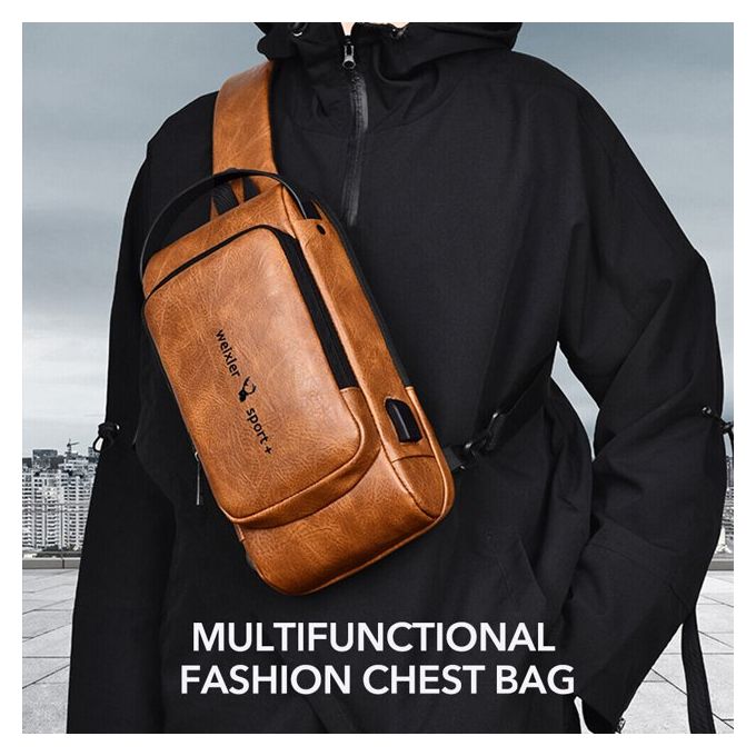 Sans Marque Fashion sac à dos bandoulière usb antivol multifonction pour  homme , sac de poitrine à prix pas cher