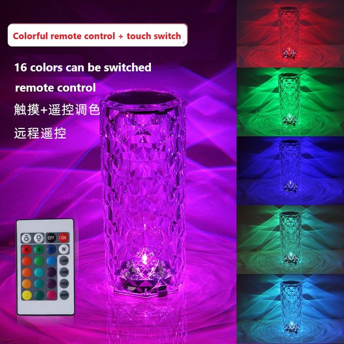 Generic Lampe De Chevet LED En Cristal, 16 Couleurs Tactiles, Rechargeable  - Prix pas cher