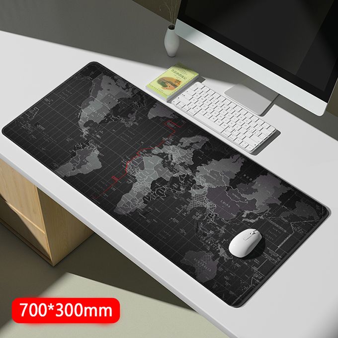 Tapis de souris de carte du monde, 80 x 30 cm, Anti-dérappant