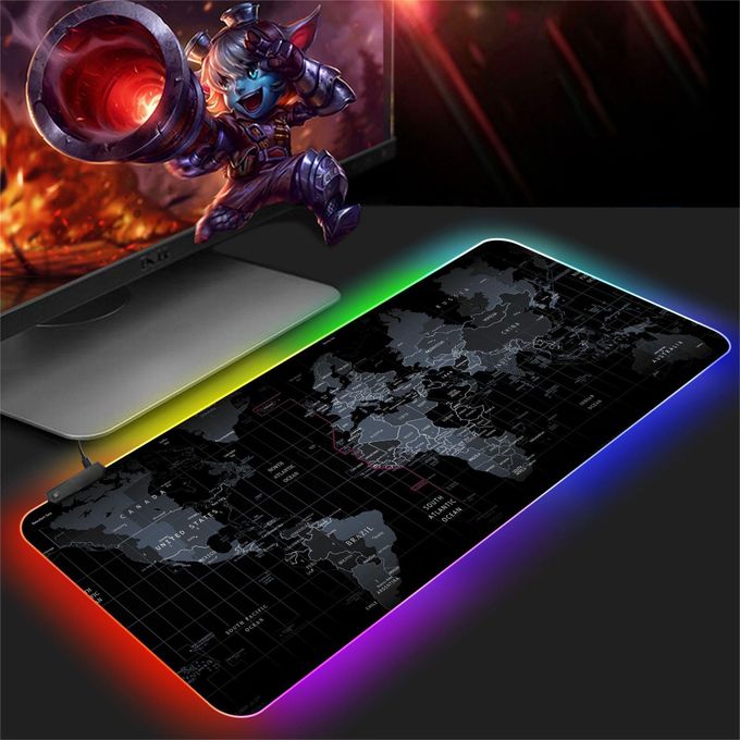 Generic Tapis De Souris Lumineux RGB, Tapis De Souris De Jeu, Tapis De  Clavier,tapis De Bureau-antidérapant - Prix pas cher