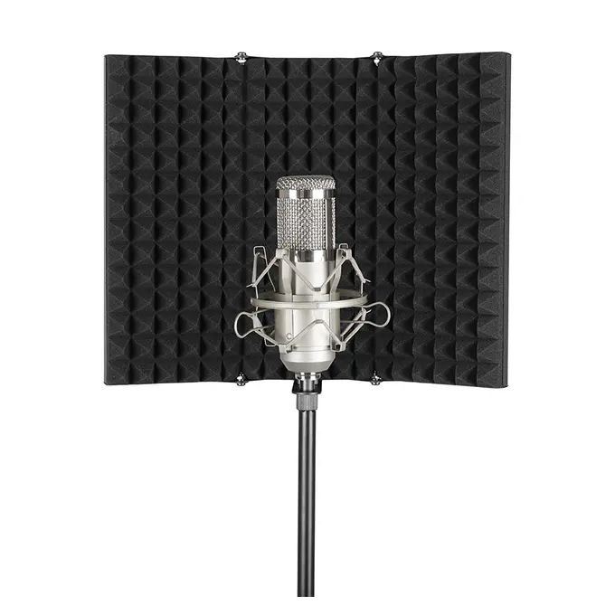 Bouclier d'isolation pour Microphone à 5 panneaux, pare-vent pliable,  fileté 3/8 et 5/8, mousse absorbante haute densité pour enregistrement -  AliExpress