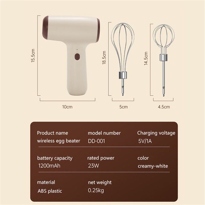 Batteur à œufs électrique Portable sans fil, Rechargeable par USB, robot  culinaire portatif, usage domestique, 1 ensemble – les meilleurs produits  dans la boutique en ligne Joom Geek