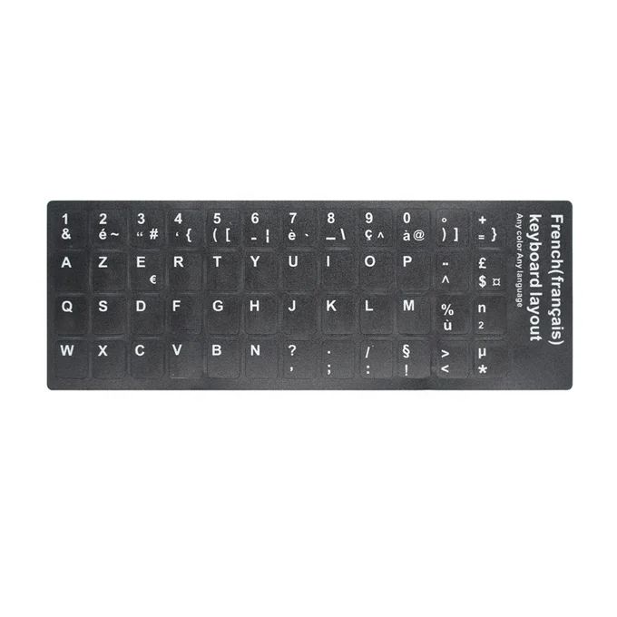 Autocollant sticker vinyl clavier azerty pas transparent mais blanc -  Cdiscount Auto