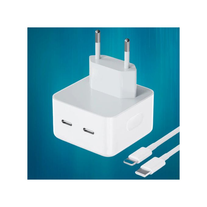 Apple Chargeur iphone 50w double port USB-C Interface de Sortie Chargeur  iPhone 13 /14 à prix pas cher