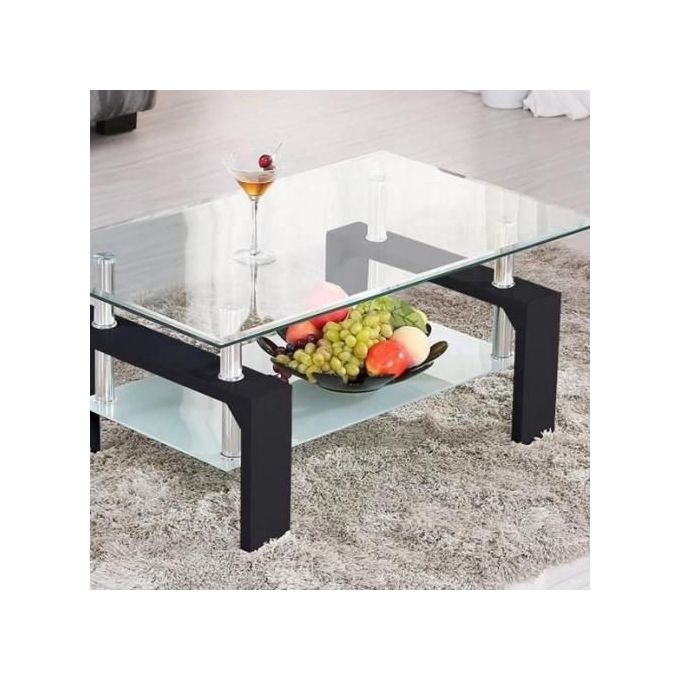 Deco Table Basse En Verre Et Pied En Bois Table De Salon Moderne 100x60x45cm Noir Prix Pas Cher Jumia Ci