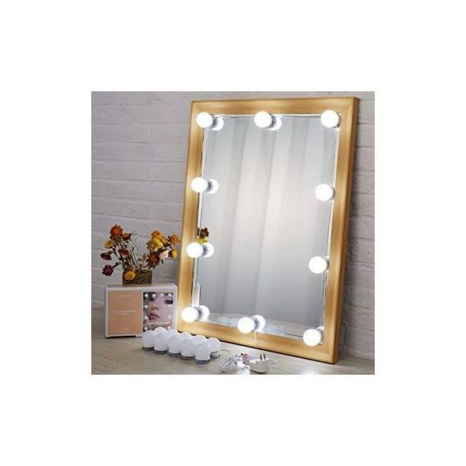 Kit d'éclairage de miroir de courtoisie à LED de style hollywoodien avec 10  ampoules à intensité variable pour coiffeuse de maquillage, bande  d'éclairage à brancher, blanc (miroir non inclus) 