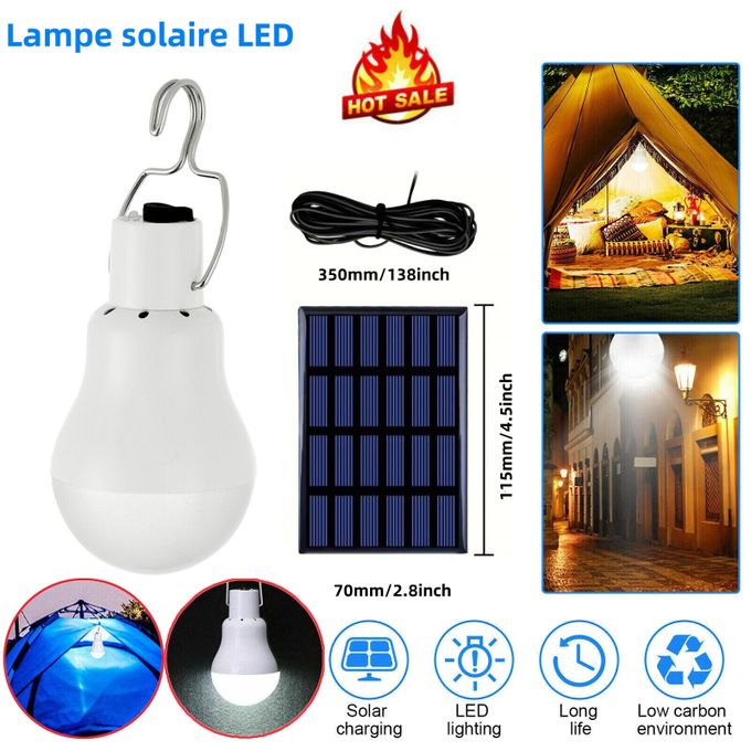 Lampe LED pour la tente avec panneau solaire / Camping / camping /  Fonctionne sur