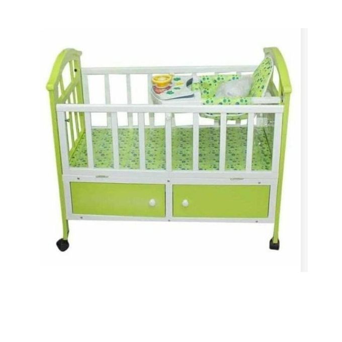 Generic Berceau Pour Bébé Avec Table A Manger Et Moustiquaire-Vert/Blanc -  Prix pas cher