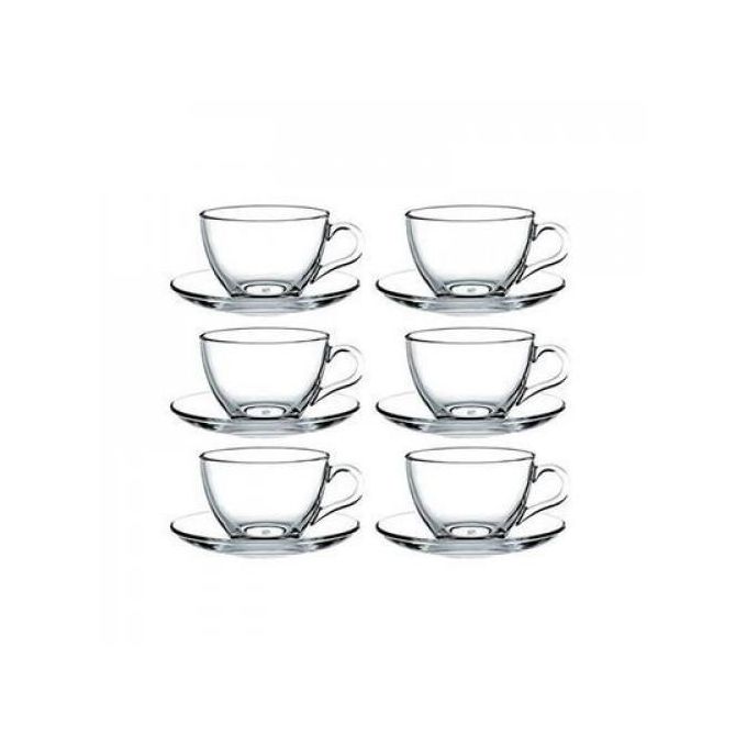 Lot de 6 tasses de café avec sous tasse Andre 95cl Verre Transparent