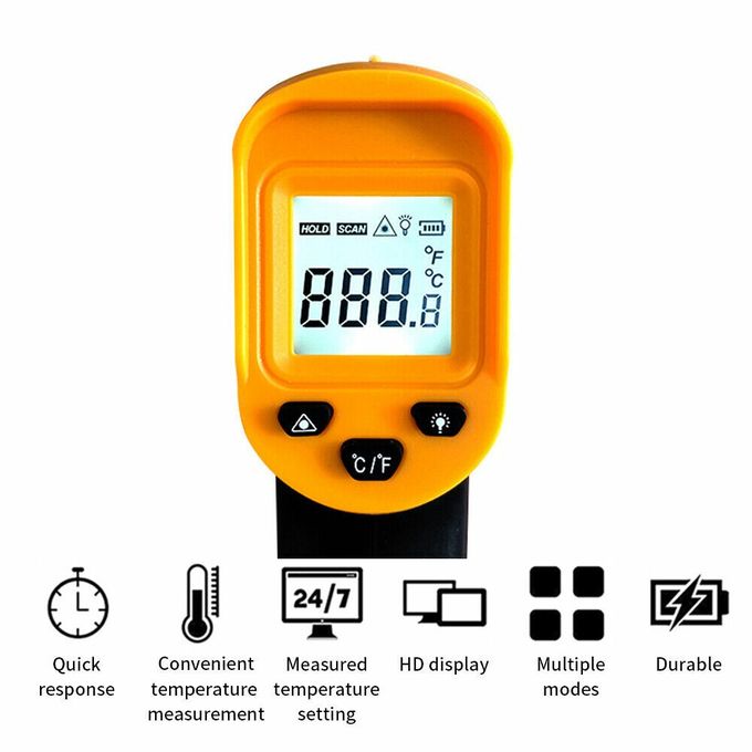 Generic Capteur De Pistolet De Température Numérique Mesurant La Chaleur  Laser Infrarouge IR Thermomètre Pistolet - Prix pas cher