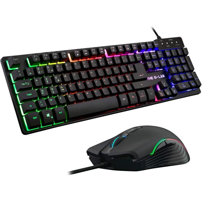 THE G LAB Combo KRYPTON - Pack Clavier Et Souris Gamer Filaire  Rétro-éclairage RGB + Souris Gaming 6 Boutons 3200 Dpi - Pack Gamer PC PS4  Xbox One Mac (Noir) - Prix pas cher | Jumia CI