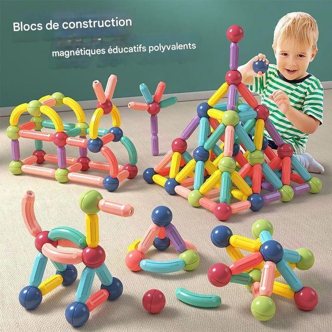 88 Blocs De Construction Magnétiques – Set éducatif 3D Avec Roues Et Plaques De Base