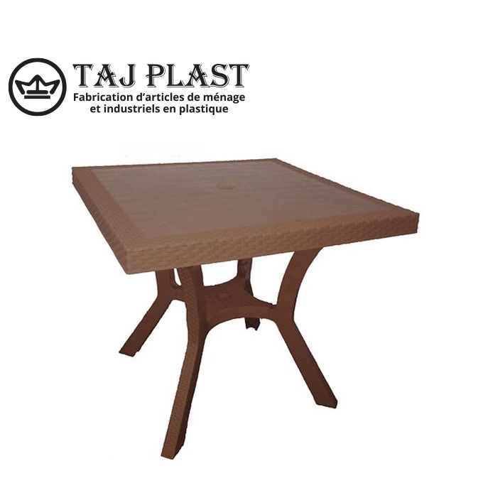 Tajplast Table De Jardin 80cm Plastique Marron Prix Pas Cher