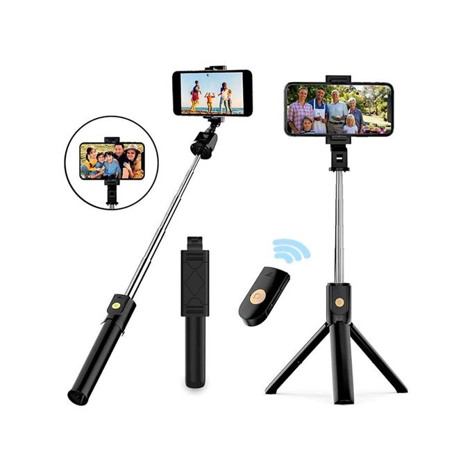 Trépied Sans Fil Bluetooth Selfie Stick Pour Smartphone Avec Lumière L à  Prix Carrefour