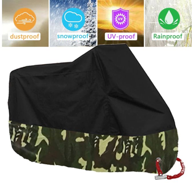 AMONIDA Abri pour moto, Housse de pluie pour moto, Housse de protection à  rayures réfléchissantes Camping antipoussière à l'extérieur pour la  protection de la moto en plein air 