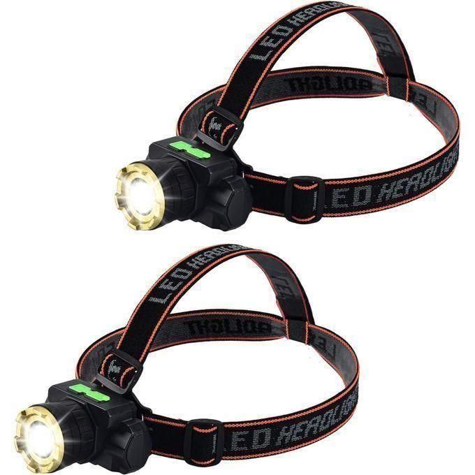 Lampe Frontale LED Rechargeable 12000 Lumens - 18 Modes Étanche IPX6 Camping