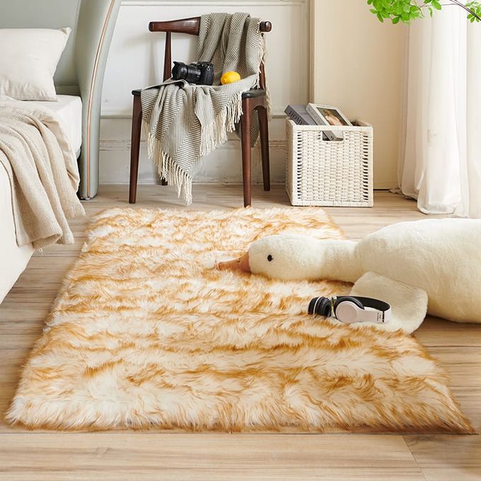 Tapis de chambre à fourrure , moderne blanc