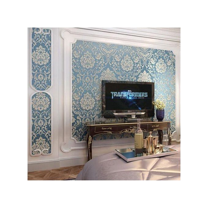 JLWM Papier Peint Style Baroque Intissé, Papier Mural non-tissé relief 3d Vintage Rétro