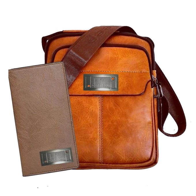 product_image_name-Generic-Sac A Bandoulière Pour Homme  Portefeuille Offert-SB-M1 - Marron-1