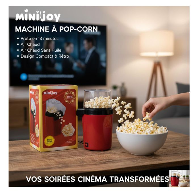 Popcorn Maker 2.13L Sans Huile Machine à Pop-corn Micro-ondes 2.13L - En Verre Borosilicate, Va Au Lave-vaisselle - Rouge - Pour Fêtes Et Pique-niques Bol Borosilicate 2.13L