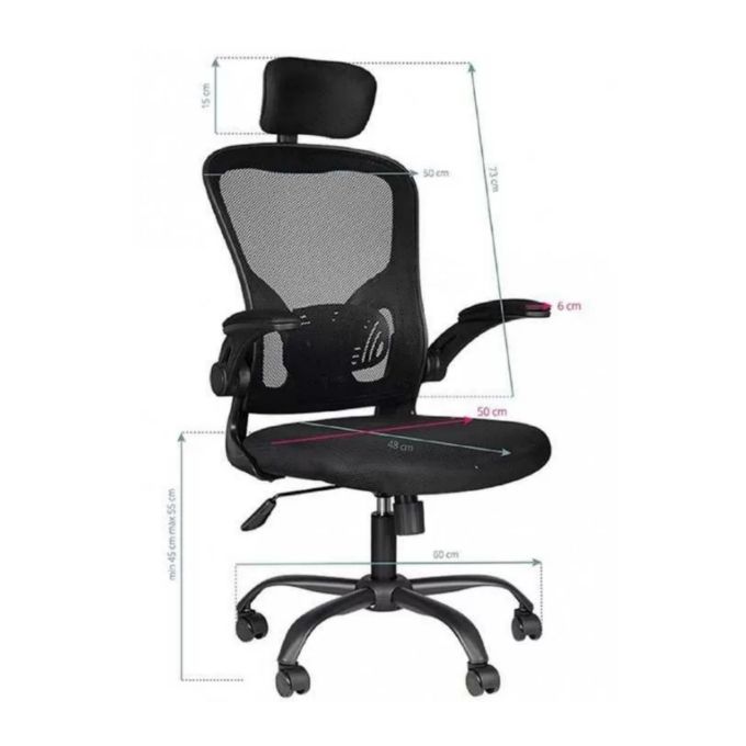 Fauteuil de bureau avec roulement silencieux, fauteuil de bureau  ergonomique charge 200kg, fauteuil bureau avec tissu en maille respirante,  chaise de bureau avec accoudoirs réglables - Conforama