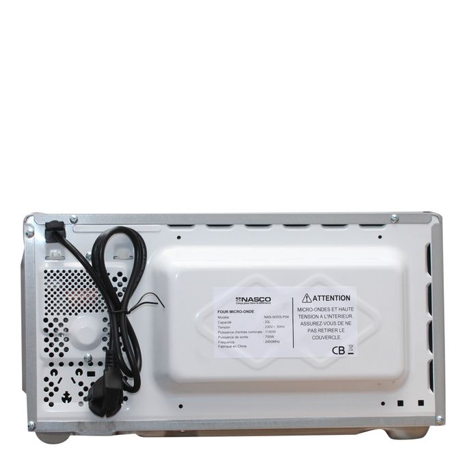 product_image_name-Nasco-Micro-Onde - Nas-W20S-P04 - 20Lt/700W /5 Niveaux De Puissance/Silver/Poignee/Fonction Degivrage - Garantie 3 Mois-4