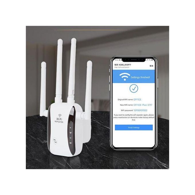 Répéteur WiFi 300 Mbps 2,4 GHz - Amplificateur De Signal Avec WPS, Compatible Toutes Box (prise Murale)