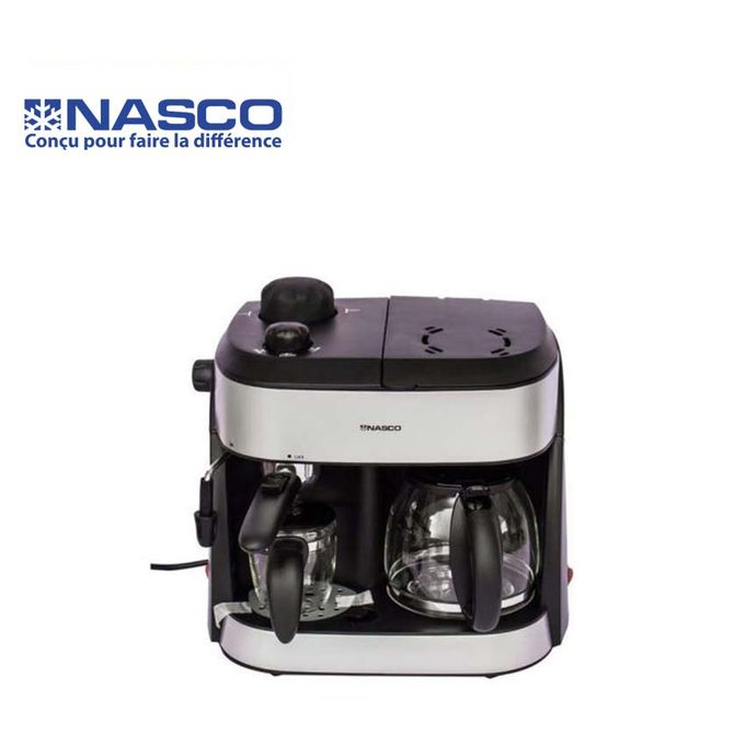 Nasco Machine à Café Espresso 3 En 1 - Cm4611 - 1.25 Litre - 1800W -  Gris/Noir-Garantie: 3 Mois - Prix pas cher