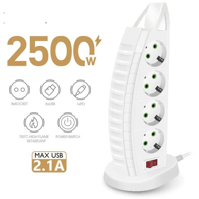 1 Pièces Prise Ue Multiprise Prise Ca 2m Rallonge Prise Électrique Avec 4  Ports Usb Charge Rapide Filtre Réseau Multiprise Blanc, Mode en ligne