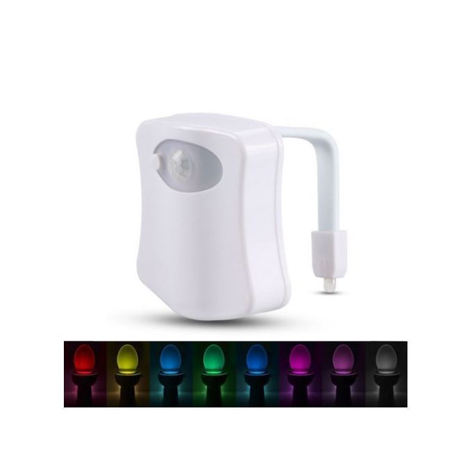 Generic Lampe WC Lumière De Toilette Capteur De Mouvement Siège De Toilette  Veilleuse 8 Couleurs Rétro-éclairage étanche Pour Cuvette De Toilette LED -  Prix pas cher