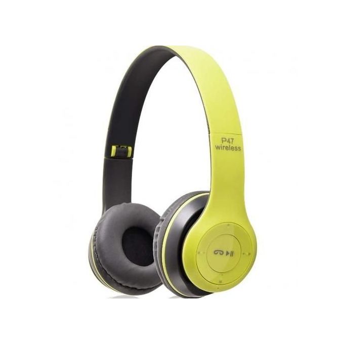 Casque Audio Stereo Bluetooth sans fil modèle P47 pliable - Letshop.dz