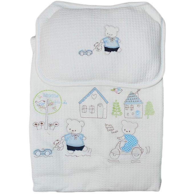 Kdo Magic Kit Naissance Bebe Couverture Coussin Gigoteuse Motif Petites Ours Blanc Bleu Prix Pas Cher Jumia Ci