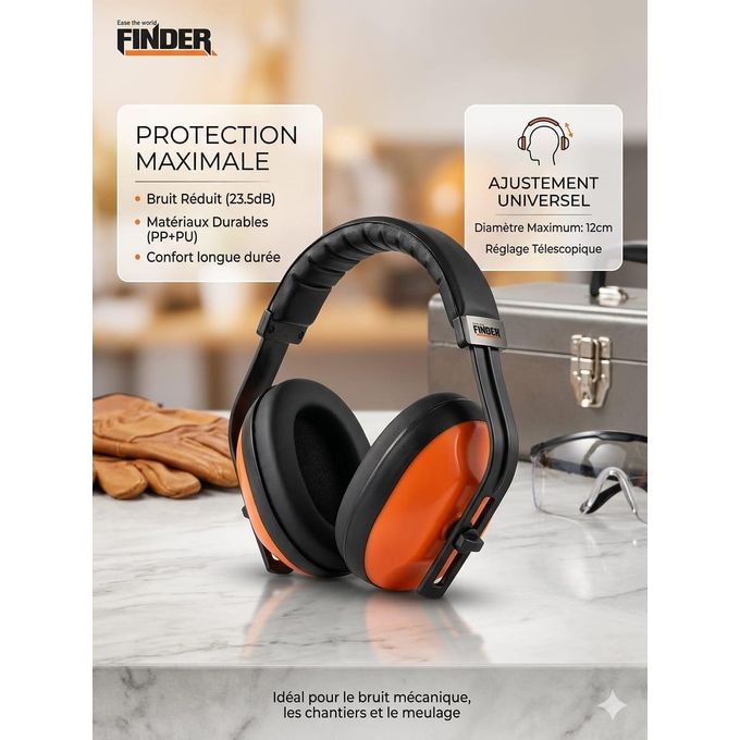 Generic Casque Anti-Bruit Professionnel FINDER - Protection