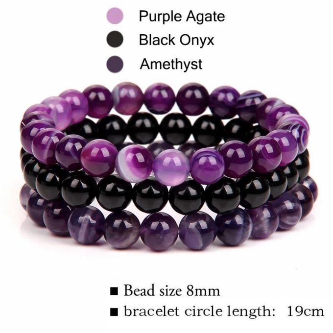 Bracelet en pierre naturelle de quartz rose - Bijoux et accessoires