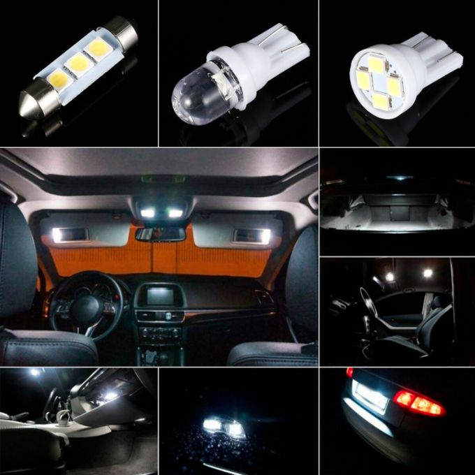 Lot de 10 pcs Ampoules de Voiture Lampe LED ampoule plaque immatriculation  Ampoule plafonnier led voiture ampoule intérieur voiture - Cdiscount Auto