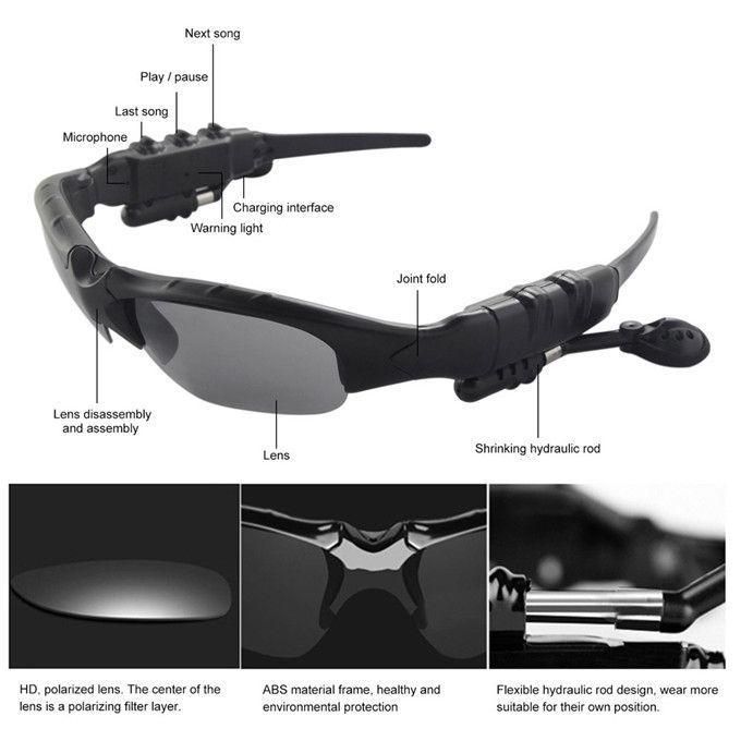Lunettes De Soleil Bluetooth 5.3 - Audio Intégré, Appels Mains Libres, Anti-UV, Design Sportif