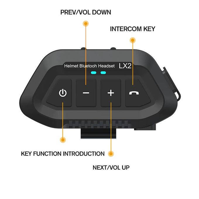 Casque de moto Bluetooth, système de communication sans fil étanche  Bluetooth 5.0, haut-parleurs mains libres, contrôle des appels musicaux,  réponse automatique, système de haute qualité sonore 