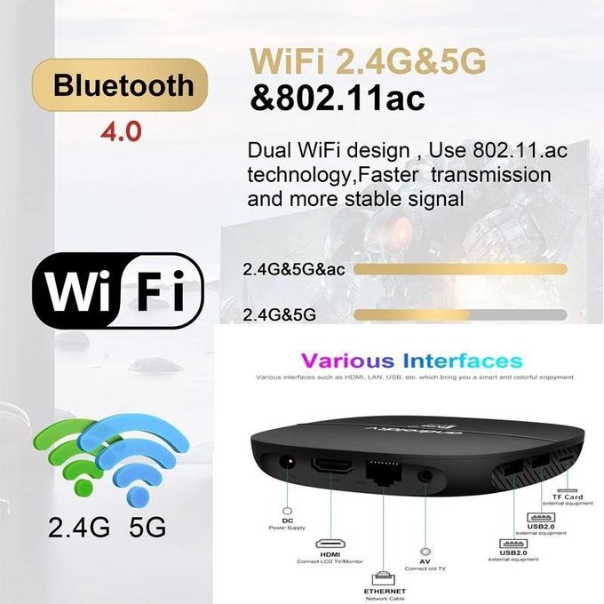 Generic Lecteur multimédia 4K HD : Smart TV Box Android 13