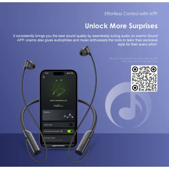 product_image_name-Oraimo-Necklace Lite  OEB-311 - Connexion à Deux Appareils - Alerte Par Vibration - Bluetooth-3
