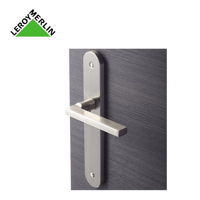 Leroy Merlin 2 Poignees De Porte Lee Sans Trou Acier Inoxydable