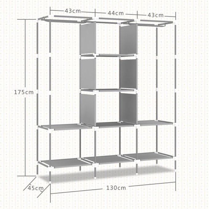 Armoire de Rangement Tissu Storage Wardrobe Modèle 88130 Penderie Modulable