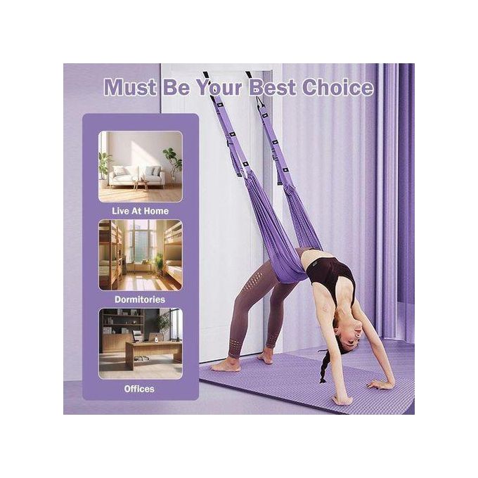 CLOPAE Sangle De Yoga Extensible – 9 Boucles Numérotées – Nylon + Latex – étirements, Pilates, Danse, Rééducation