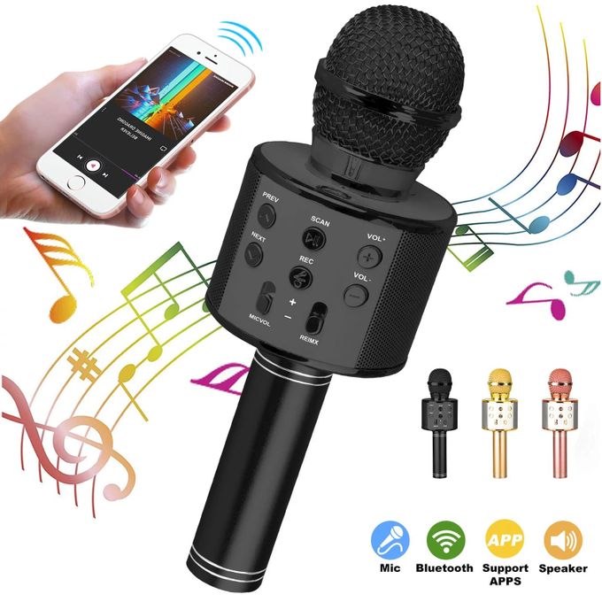 WS-858 Microphone sans fil Bluetooth d'enregistrement de karaoké KTV de  haute qualité en métal