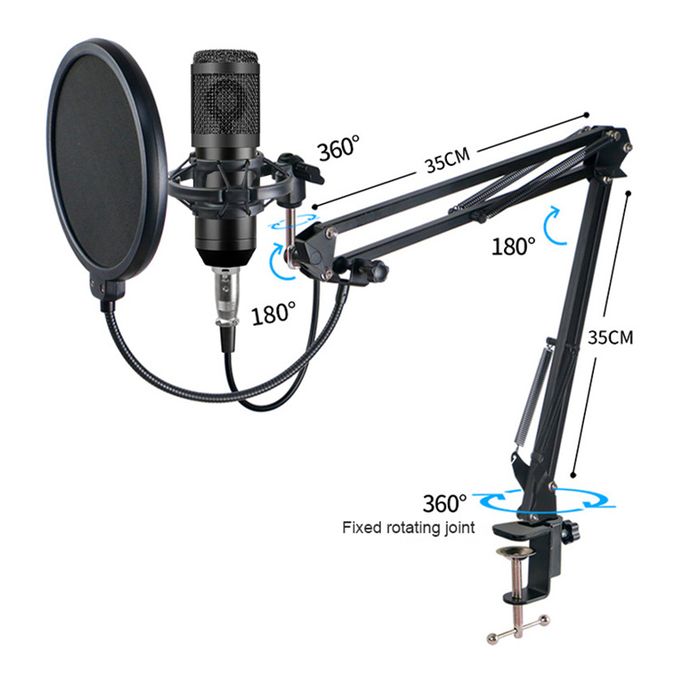 Microphone à Condensateur Kit, BM-800 Micro Studio Streaming Professionnel  avec Suspension Bras pour PC,Gamer,ur(d'or) - Cdiscount TV Son Photo