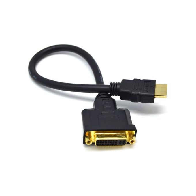 QILIVE Adaptateur HDMI type A femelle / DVI-D mâle - Plaqué Or - Noir pas  cher 