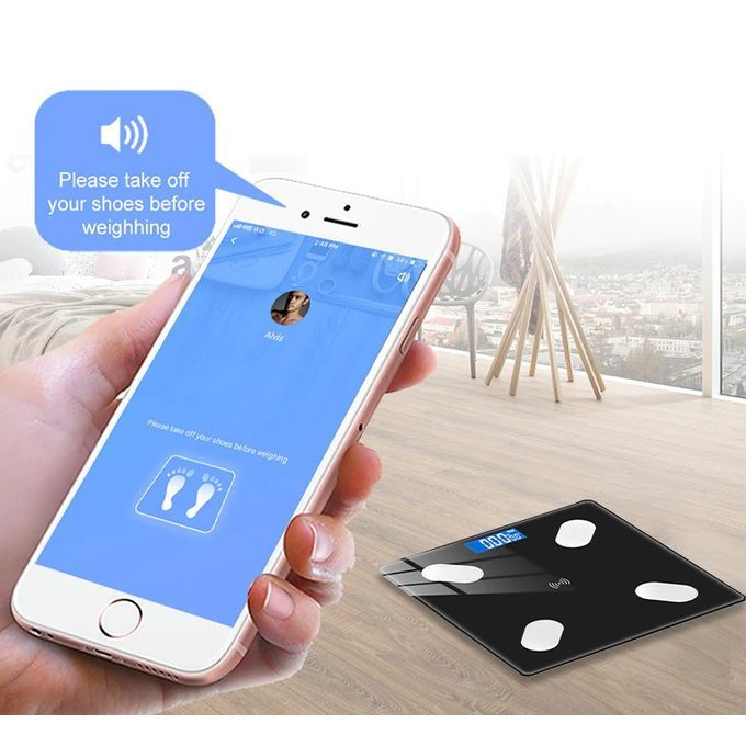Pèse-Personne Connecté Bluetooth avec écran LED, Balance