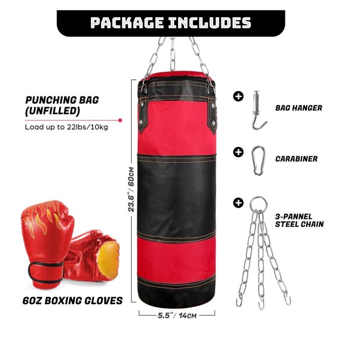 Odoland Sac de Frappe, Sac de Boxe Professionnel 120cm avec Gants, Sac de  Frappes Non REMPLIR