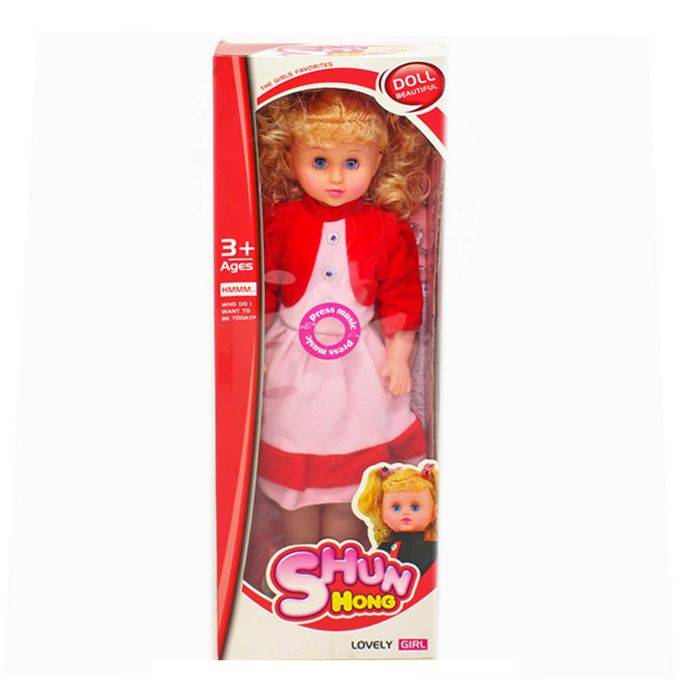 product_image_name-TOY LAND-Poupée Fillette Blonde - 3 Ans  - Rose/Rouge - CADEAU De NOEL-1