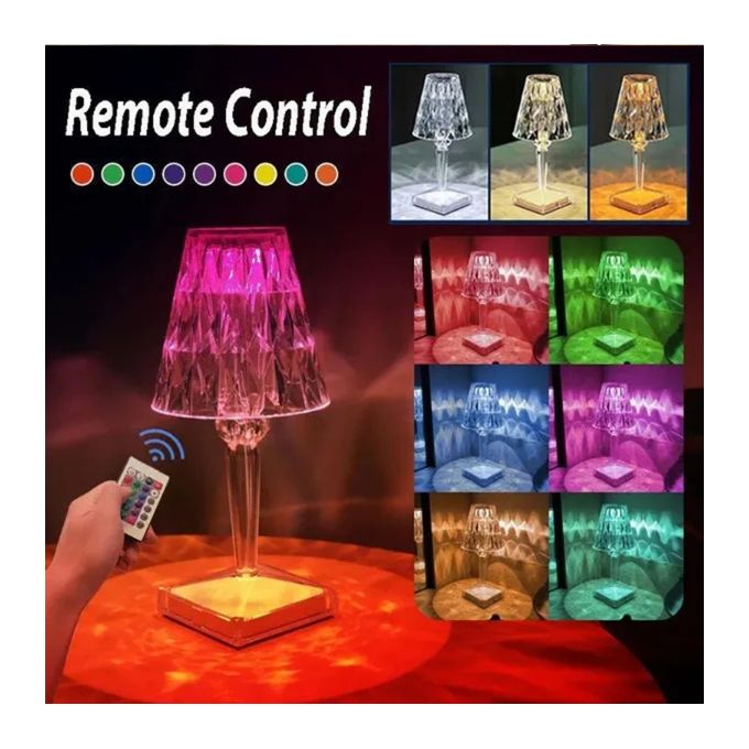 Lampe de table en cristal Lampes de bureau RVB Petites lampes de