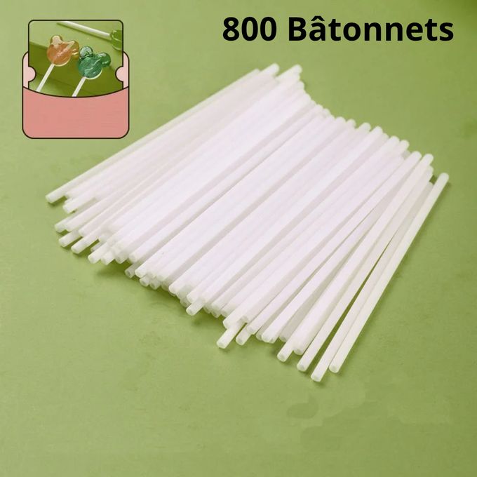 Bâtonnets Sucettes Réutilisables - Lot De 200, 15,2 Cm, Blanc - Pour Cake Pops, Bonbons Maison, Décorations Pâtisserie